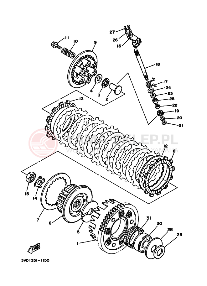 Schemat "sprzęgło" do Yamaha TDM850