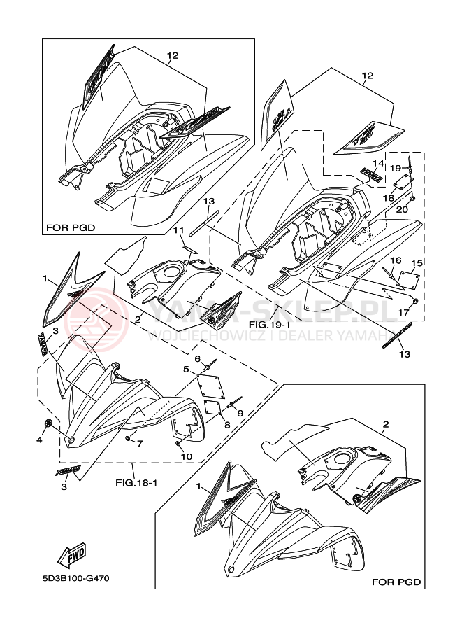 Schemat "naklejki" do Yamaha YFZ450X