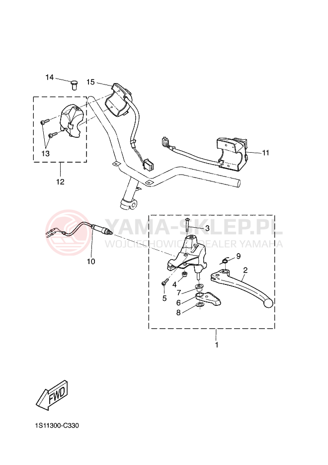 Schemat "Kierownica i osprzęt" do Yamaha SLIDER