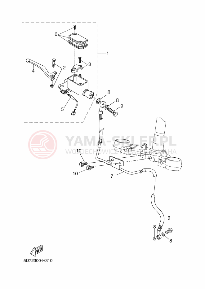 Schemat "Pompa hamulcowa przednia" do Yamaha YZF-R125