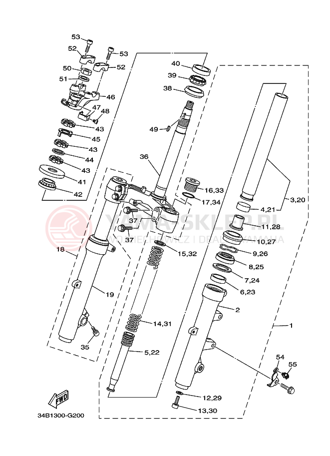 Schemat "Półki zawieszenia" do Yamaha MAJESTY400A