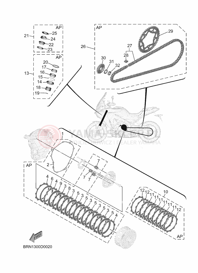 Schemat "Zestaw części do obsługi" do Yamaha TRACER 9