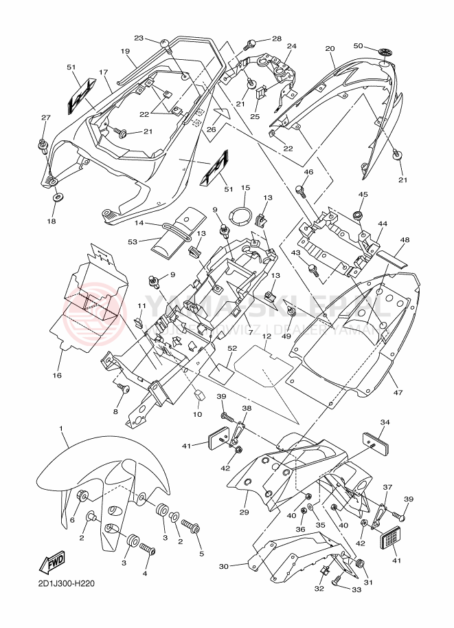 Schemat "błotnik" do Yamaha FAZER