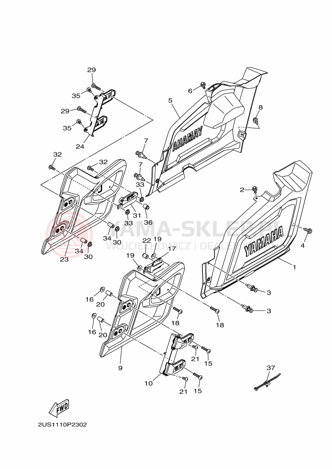 Schemat "Pokrywa boczna" do Yamaha VIKING VI