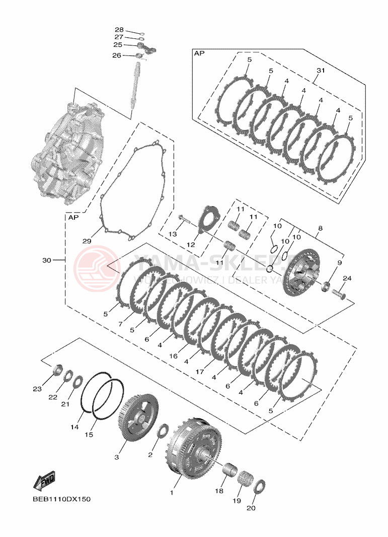 Schemat "sprzęgło" do Yamaha R7
