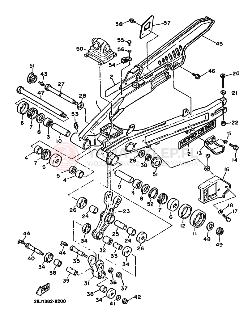 Schemat "wahacz" do Yamaha XT500T