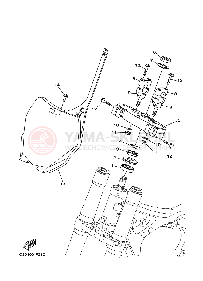 Schemat "Półki zawieszenia" do Yamaha YZ125