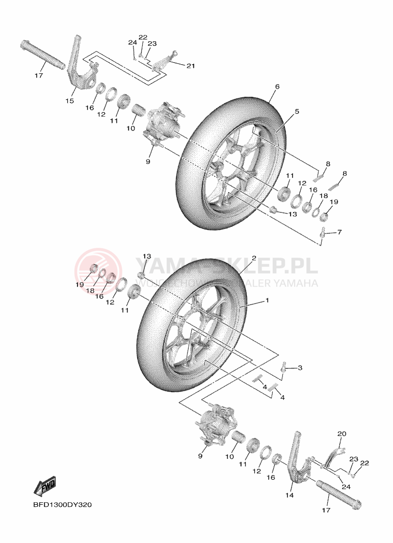 Schemat "Koło przód" do Yamaha NIKEN GT