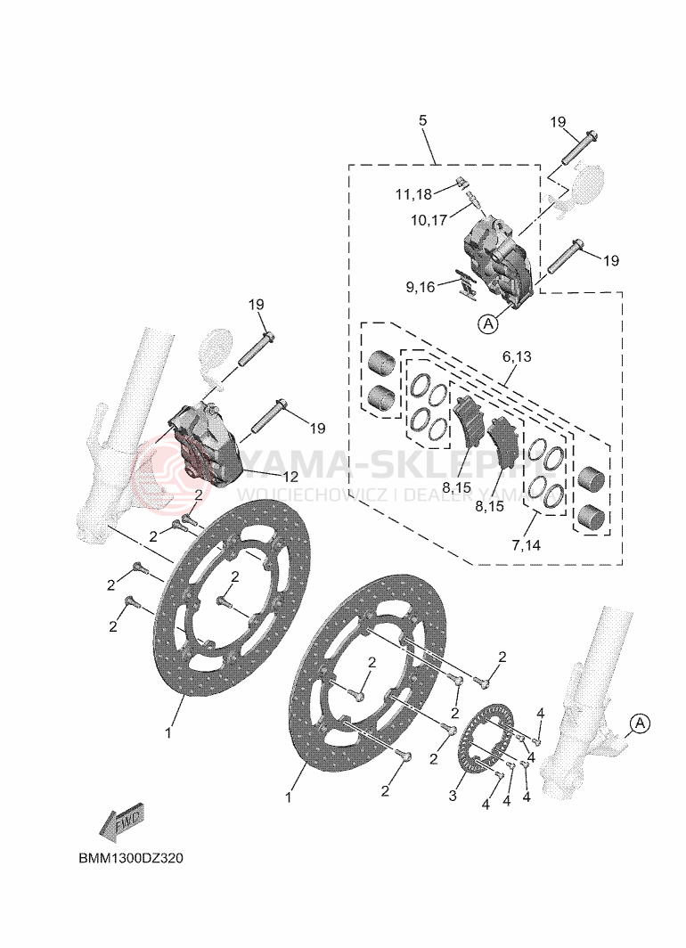 Schemat "Koło przód" do Yamaha MT-09 SP 35KW