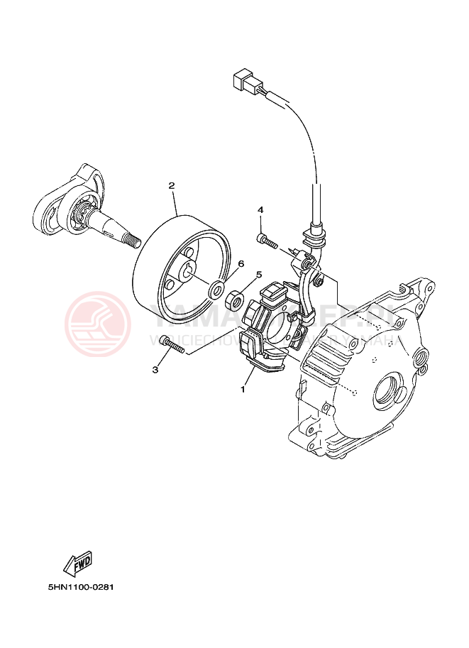 Schemat "prądnica" do Yamaha TT-R90