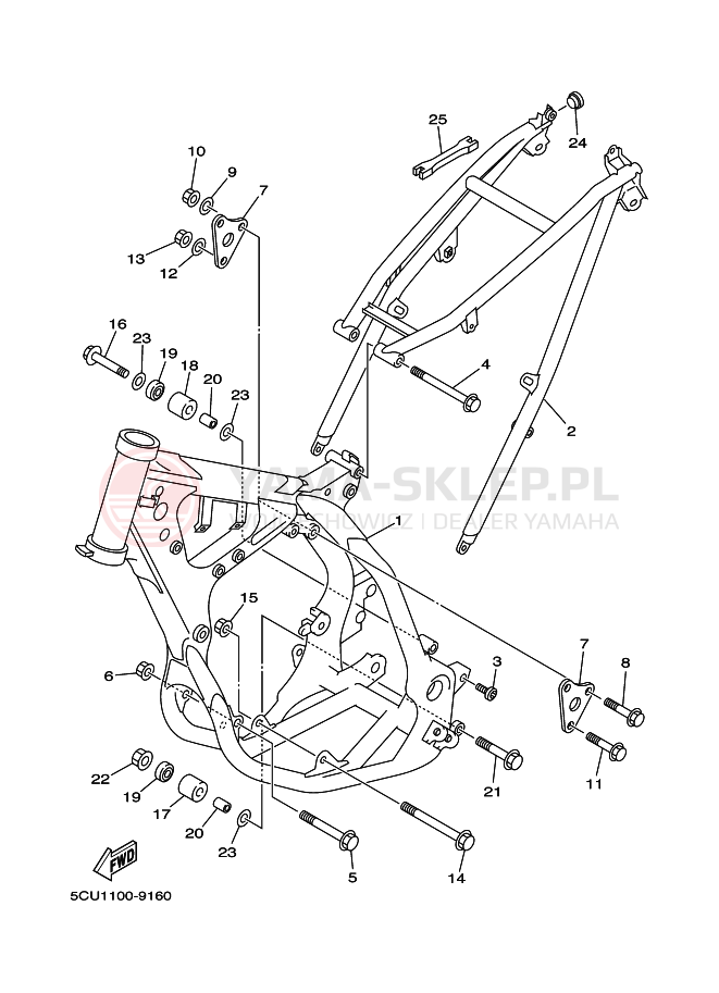 Schemat "rama" do Yamaha YZ250