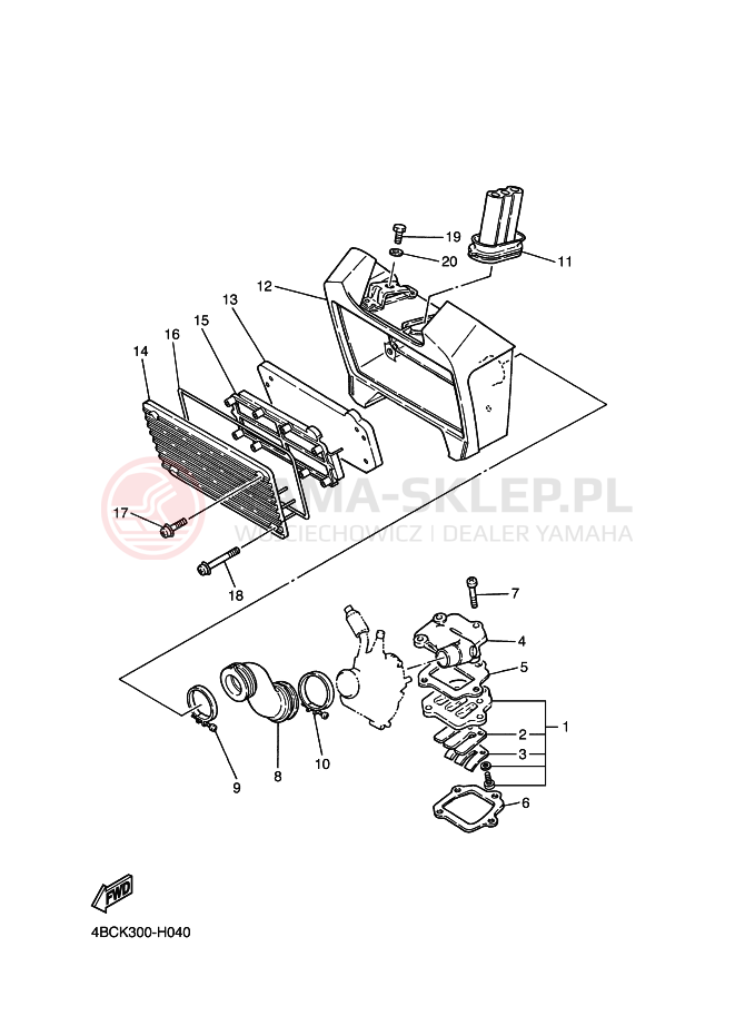Schemat "Wtrysk paliwa" do Yamaha PW80
