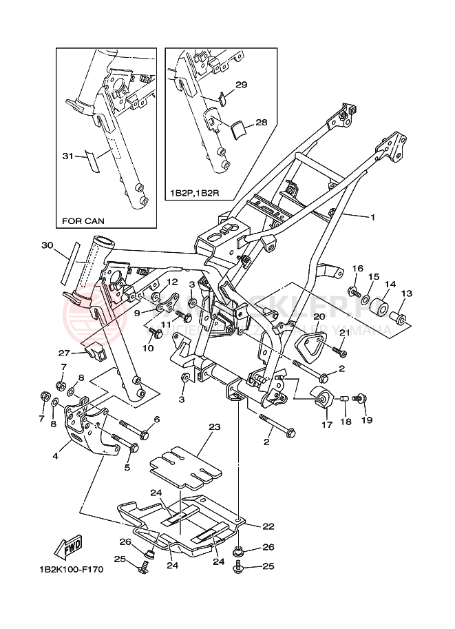 Schemat "rama" do Yamaha TT-R125E