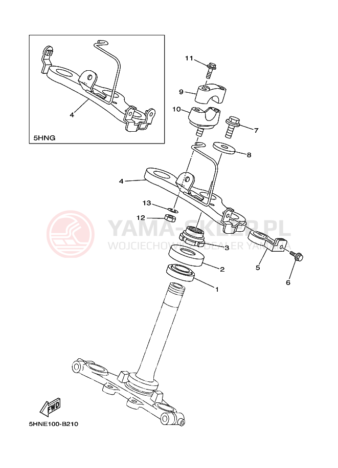 Schemat "Półki zawieszenia" do Yamaha TT-R90E
