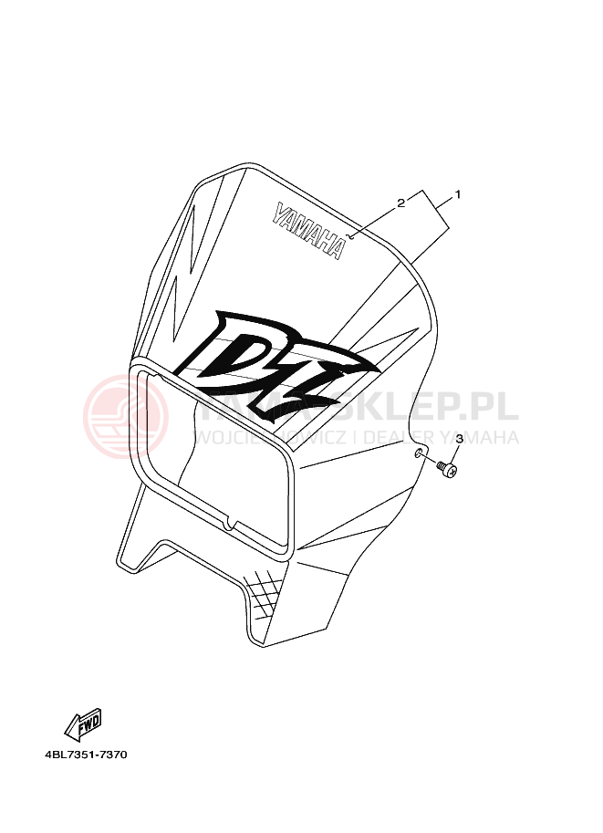 Schemat "Obudowa silnika" do Yamaha DT125R