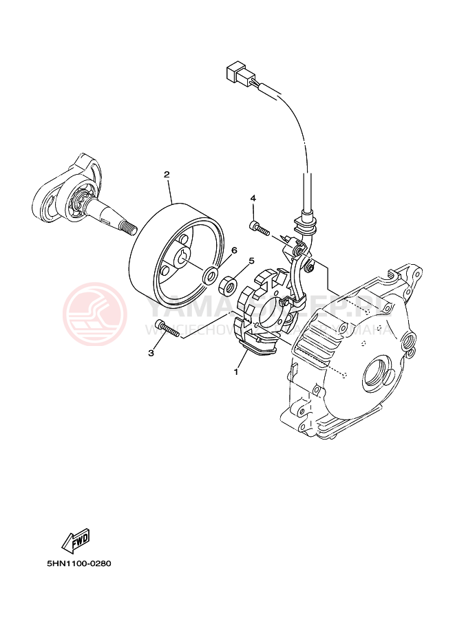 Schemat "prądnica" do Yamaha TTR90