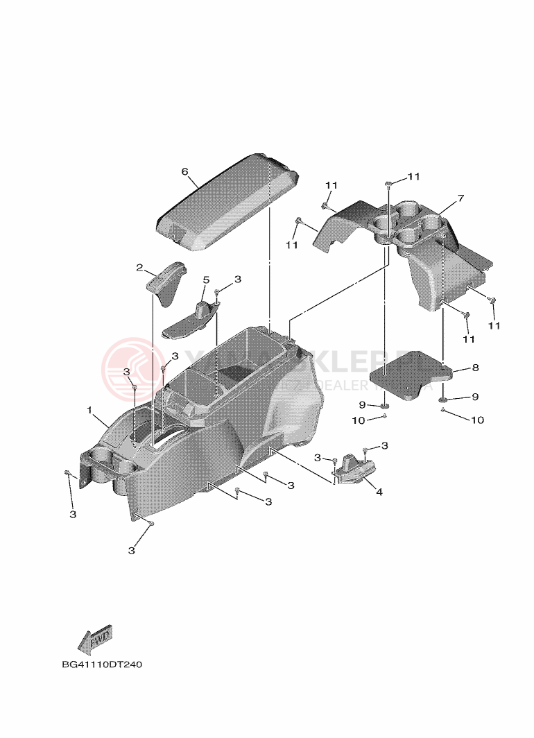 Schemat "pokrywa boczna" do Yamaha YXF850ES