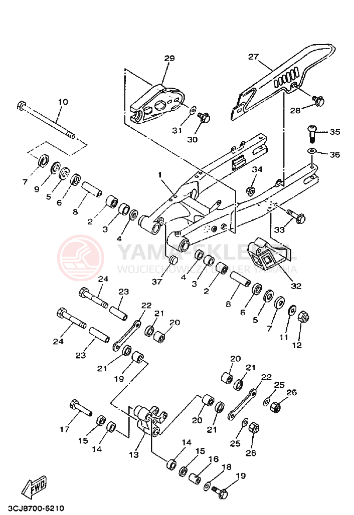 Schemat "wahacz" do Yamaha DT200R DT200RH