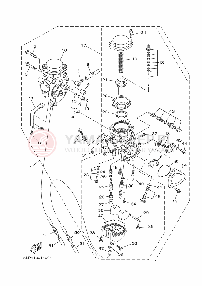 Schemat "Gaźnik" do Yamaha YFM660RN