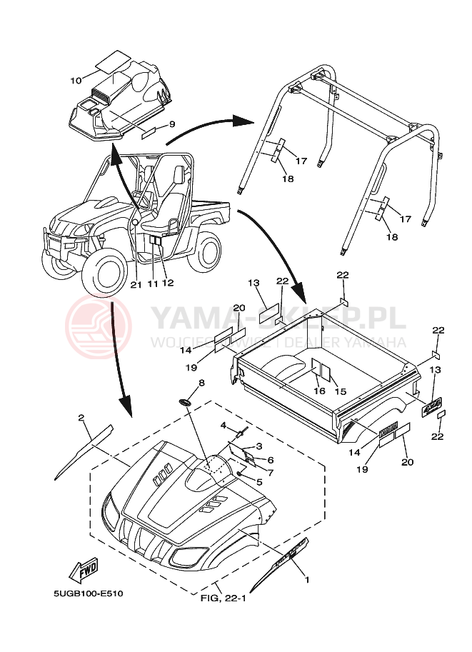 Schemat "naklejki" do Yamaha RHINO 660 SE SE