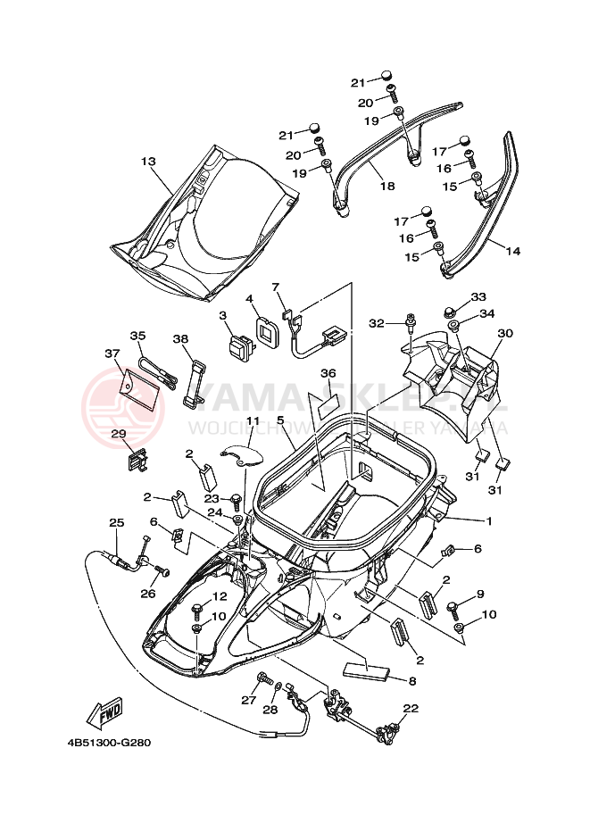 Schemat "siedzenie" do Yamaha TMAX