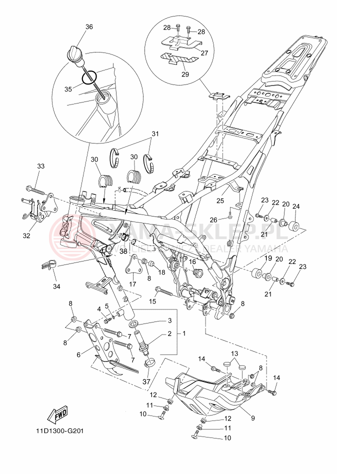 Schemat "rama" do Yamaha TENERE