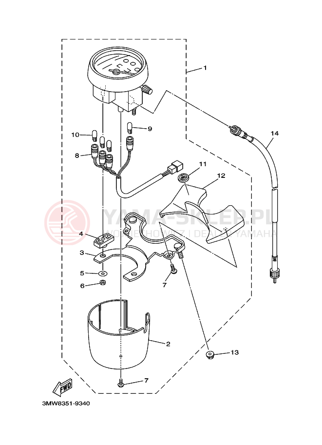 Schemat "licznik" do Yamaha SR125