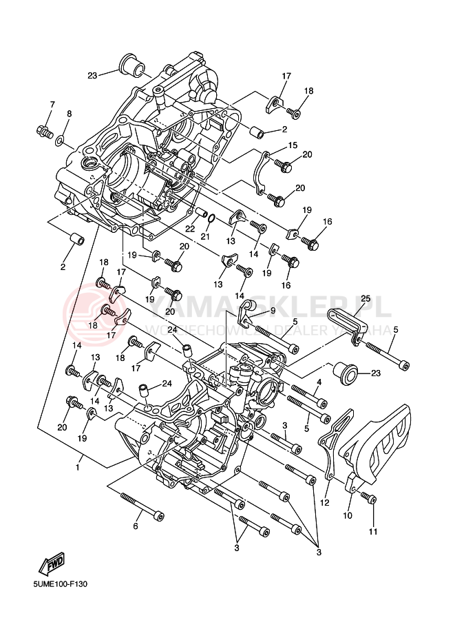 Schemat "Pokrywa silnika" do Yamaha WR250F