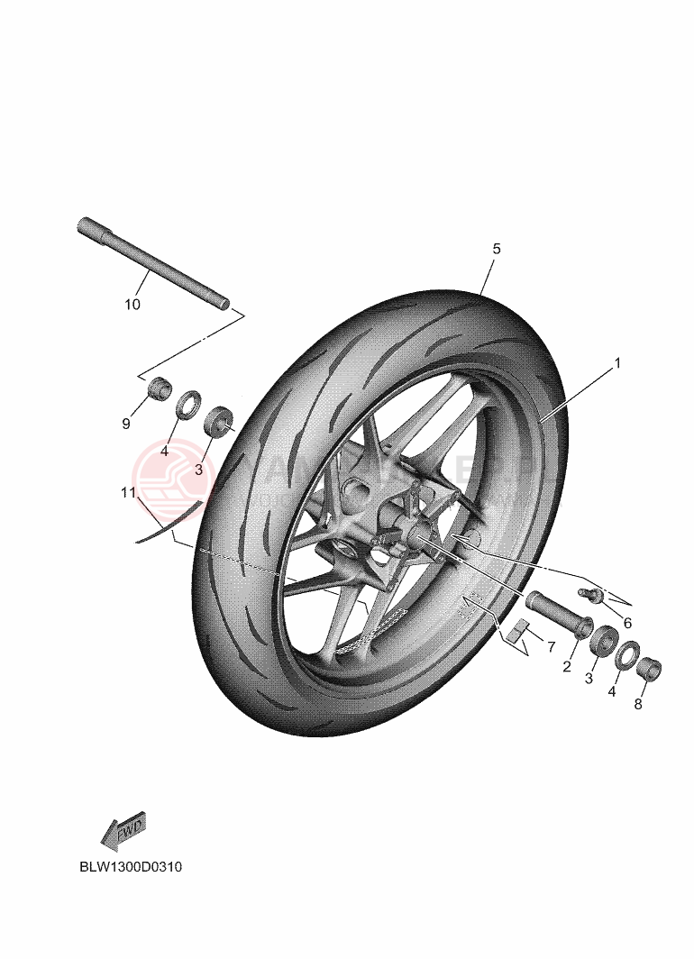 Schemat "Koło przód" do Yamaha MT-07 Y-AMT