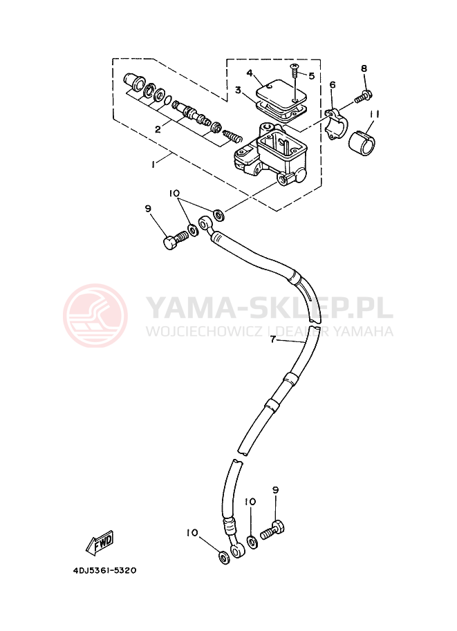 Schemat "CYLINDER MASTER" do Yamaha DT125R