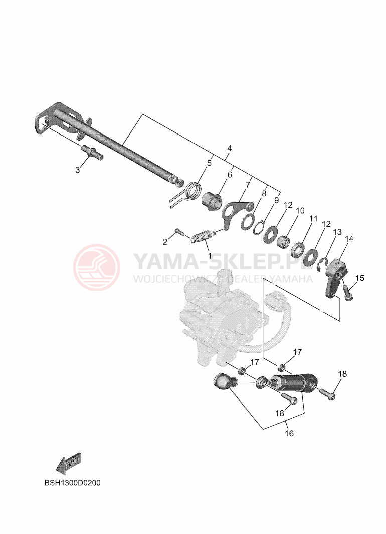 Schemat "Dźwignia zmiany biegów, wałek" do Yamaha MT-07 Y-AMT