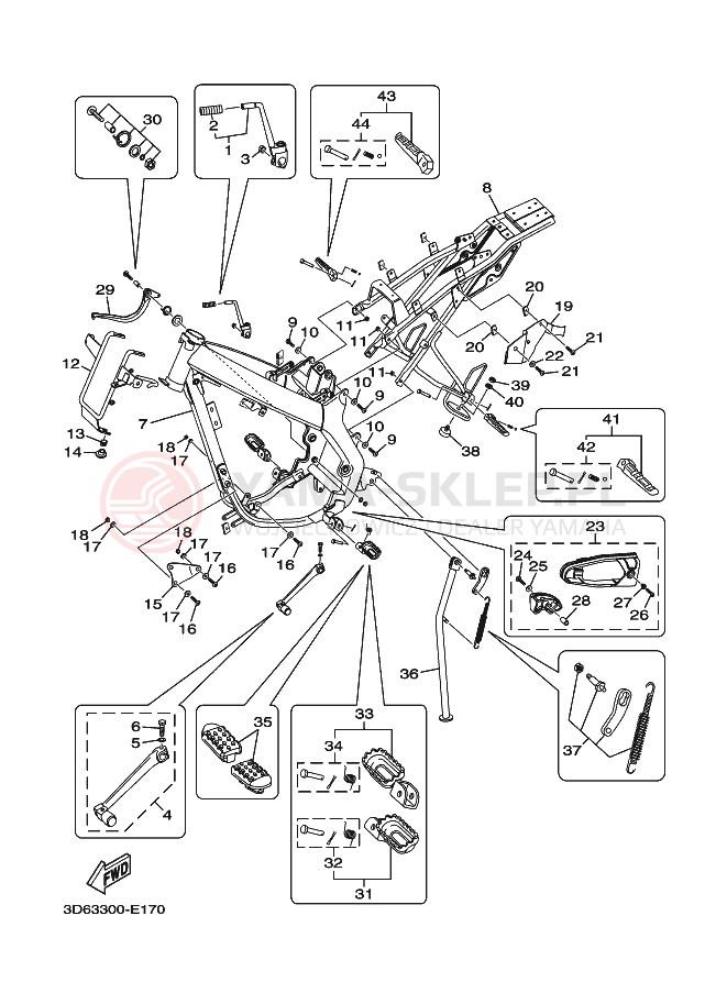 Schemat "rama" do Yamaha XT125X