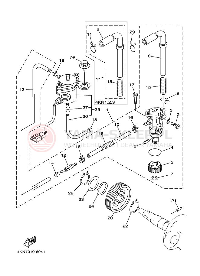 Schemat "Pompa olejowa" do Yamaha BA50 GEAR