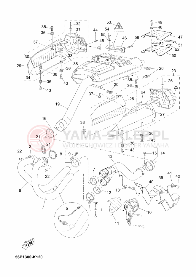 Schemat "Wydech końcowy" do Yamaha XT660Z ABS