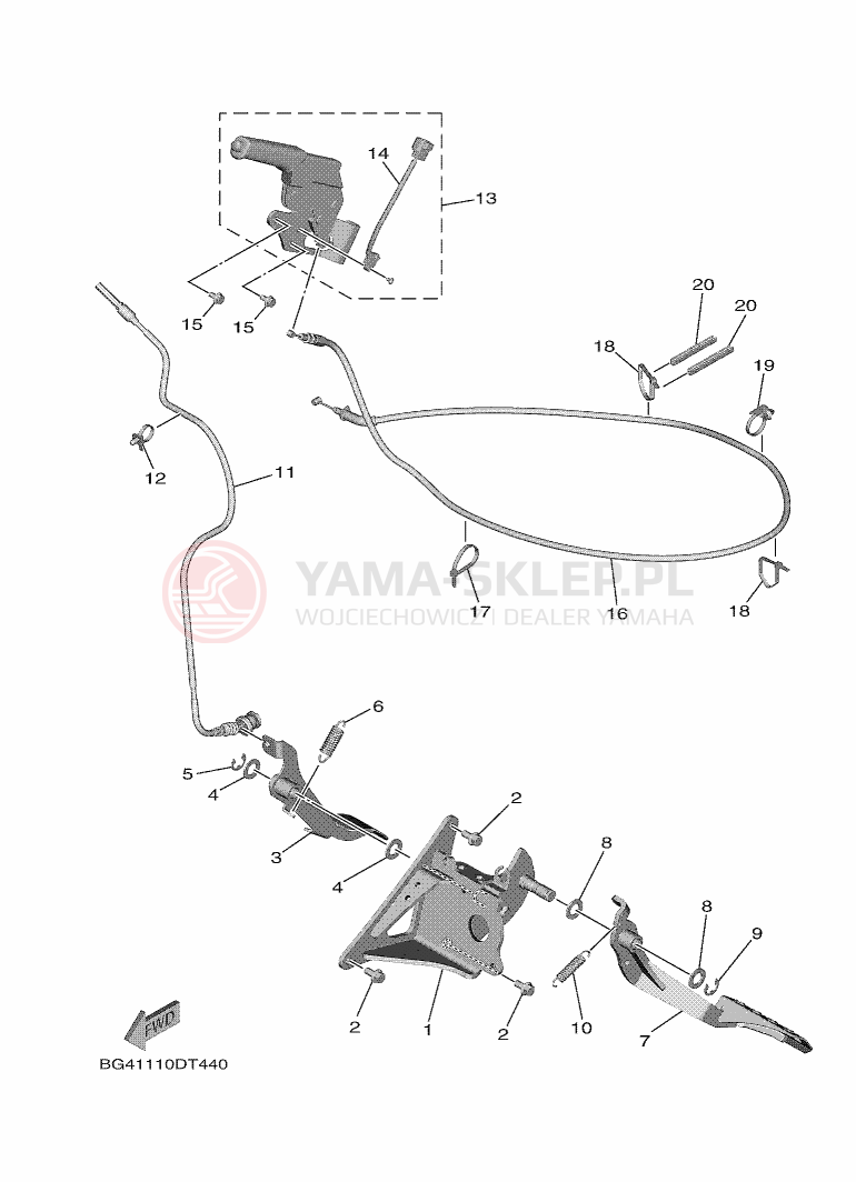 Schemat "PEDAL WIRE" do Yamaha YXF850ES