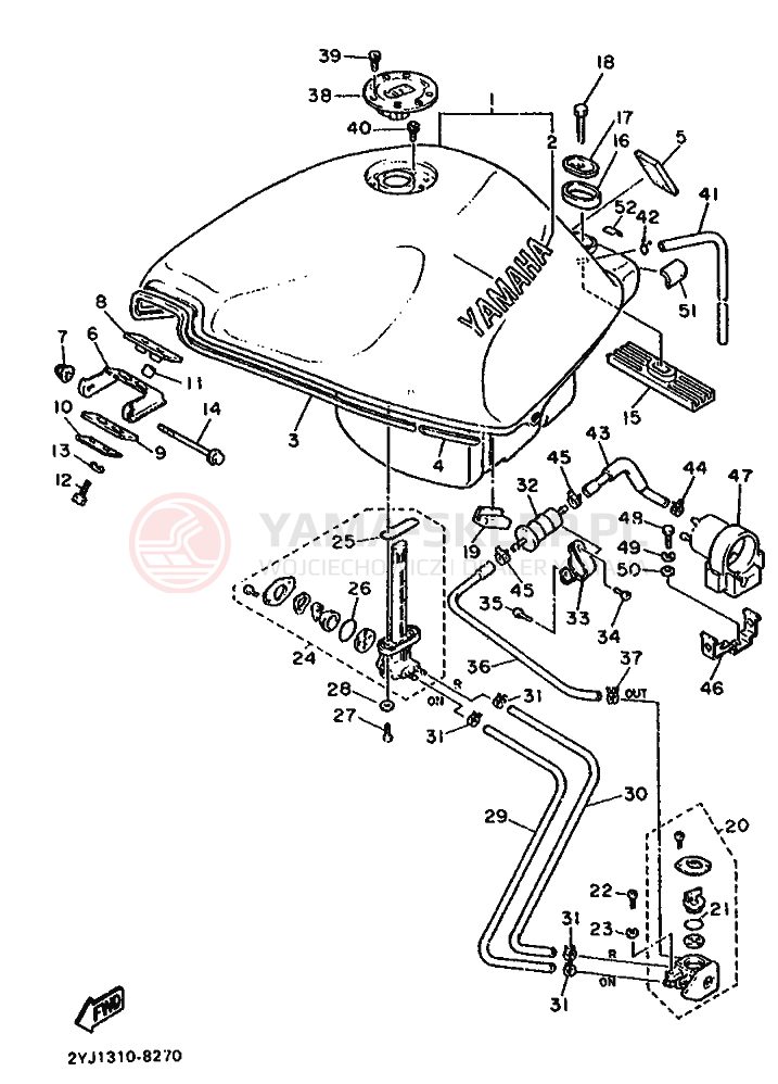 Schemat "zbiornik paliwa" do Yamaha FZR750R