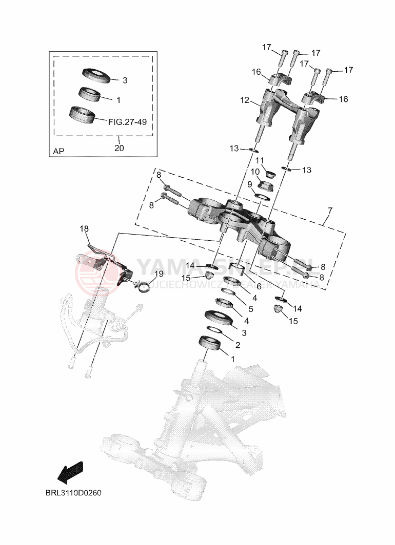 Schemat "Półki zawieszenia" do Yamaha TENERE 700