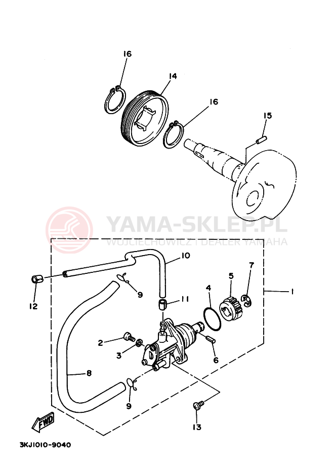 Schemat "Pompa olejowa" do Yamaha YG50Z JOG Z