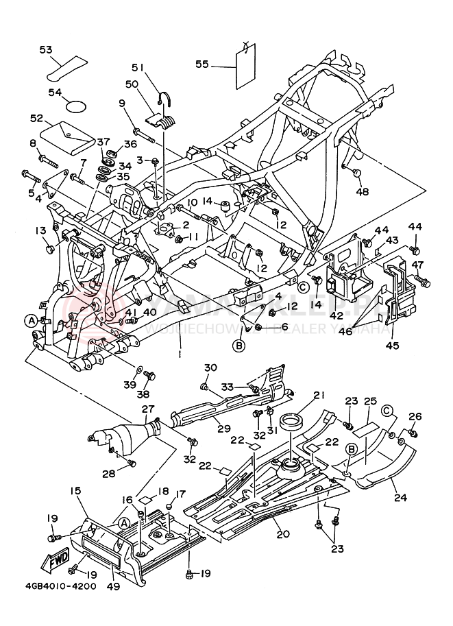 Schemat "rama" do Yamaha KODIAK 400