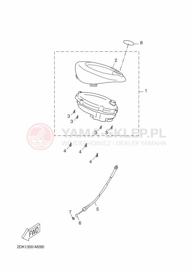 Schemat "licznik" do Yamaha YN50E
