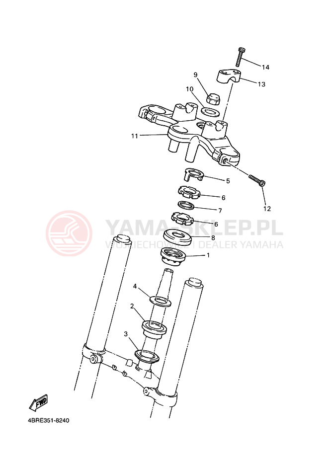 Schemat "Półki zawieszenia" do Yamaha XJ600S DIVERSION