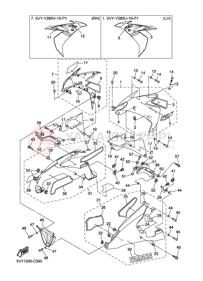 Schemat "POKRYWA SILNIKA 2" do Yamaha YZF-R1 YZF-R1S R1