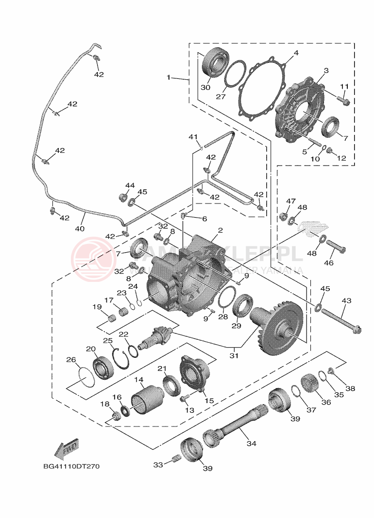 Schemat "Wał napędowy" do Yamaha WOLVERINE X2