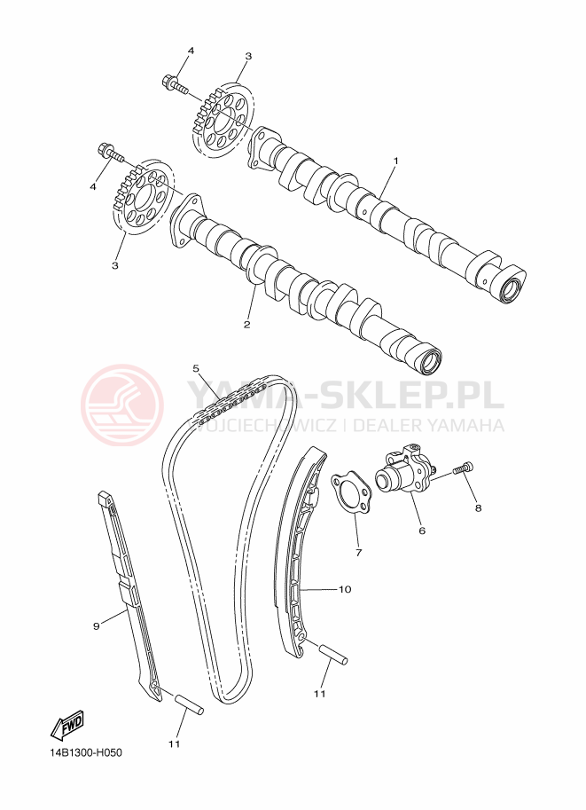 Schemat "Wałek rozrządu" do Yamaha YZF-R1E