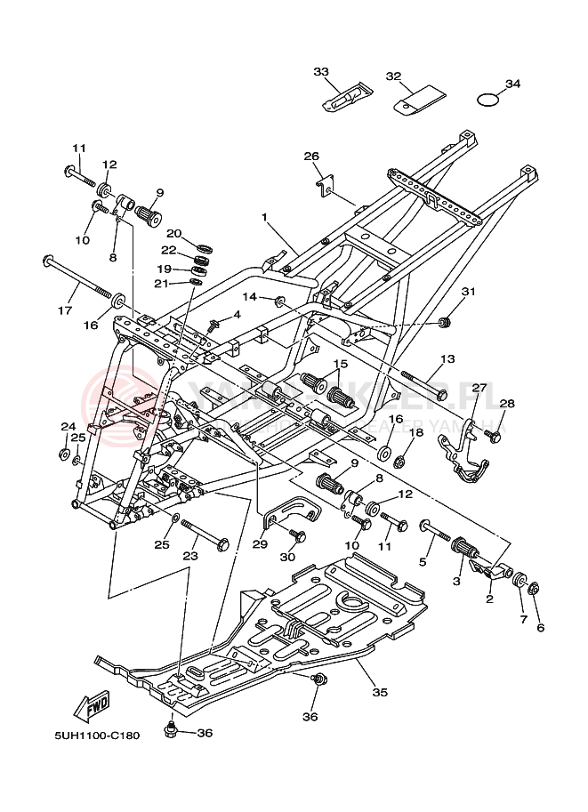 Schemat "rama" do Yamaha BRUIN 4WD