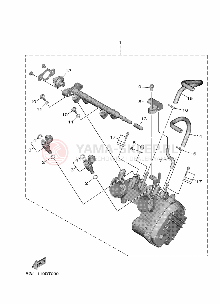 Schemat "Układ wtryskowy" do Yamaha X2 R-SPEC SE