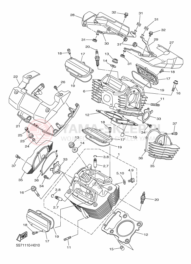 Schemat "głowica" do Yamaha XVS950A