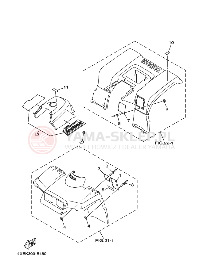 Schemat "naklejki" do Yamaha BEAR TRACKER