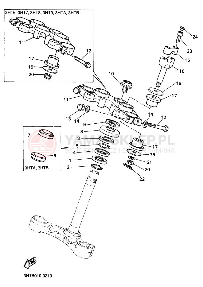 Schemat "Półki zawieszenia" do Yamaha SR400