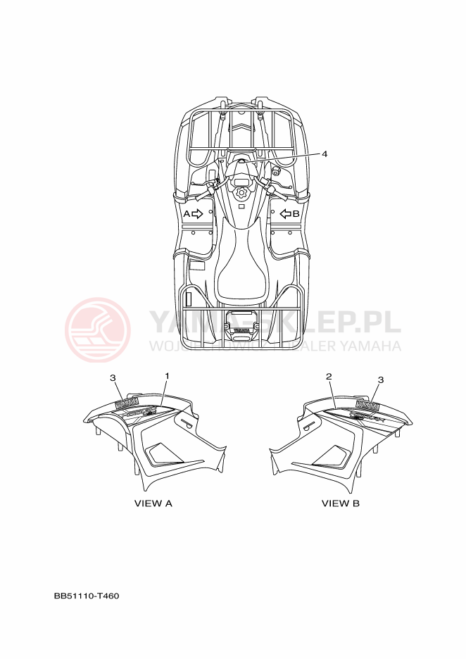 Schemat "Naklejki" do Yamaha KODIAK 450 EPS